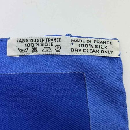  HERMES エルメス カレ 90 PARURES DES SABLES 砂漠のアクセサリー 宝石 スカーフ シルク  レディース  ブルー