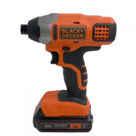  BLACK+DECKER ブラックアンドデッカー コードレスインパクトドライバー　充電器・充電池1個・ケース付 BPCI18 オレンジ/黒 x ブラック