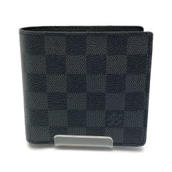 ◆◆ LOUIS VUITTON ルイヴィトン ダミエ グラフィット ポトフォイユマルコ 布袋付  イニシャルKF入り N62664 ブラック Bランク