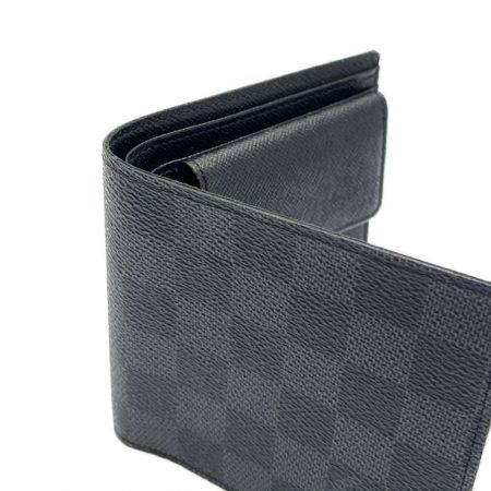  LOUIS VUITTON ルイヴィトン ダミエ グラフィット ポトフォイユマルコ 布袋付  イニシャルKF入り N62664 ブラック