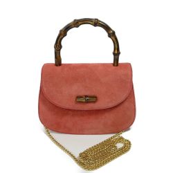 ◆◆ GUCCI グッチ ミニ2wayハンドバッグ  バンブー 0057810258 サーモンピンク Bランク