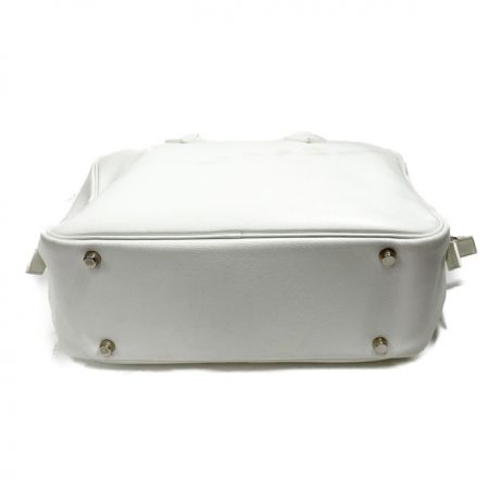  HERMES エルメス プリュム28　ハンドバッグ　ヨゴレ、色移りあり ホワイト