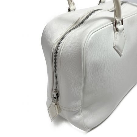  HERMES エルメス プリュム28　ハンドバッグ　ヨゴレ、色移りあり ホワイト