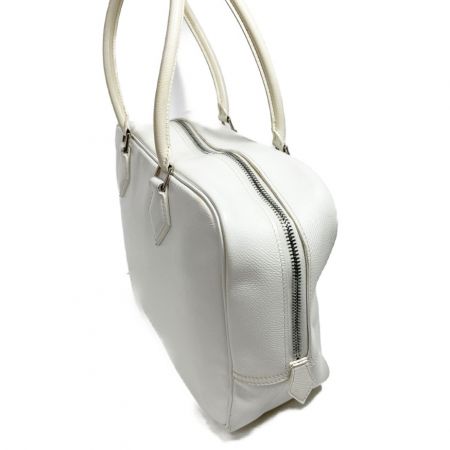  HERMES エルメス プリュム28　ハンドバッグ　ヨゴレ、色移りあり ホワイト