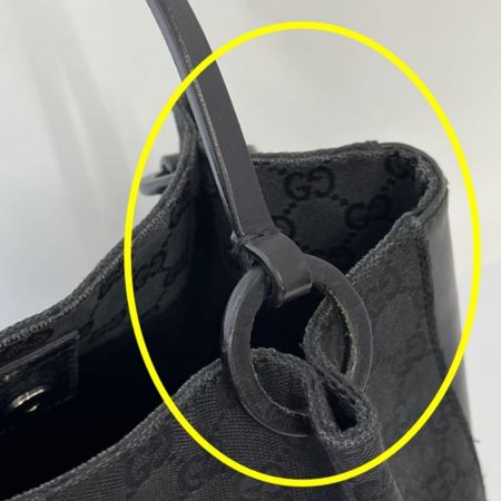  GUCCI グッチ ハンドバッグ  劣化有 キャンバス 204991 101919 ブラック