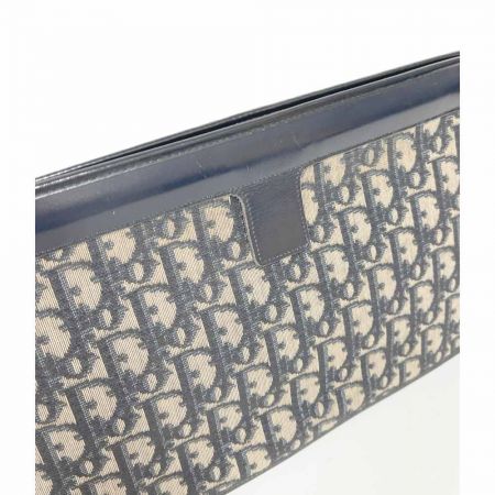  Christian Dior クリスチャンディオール クラッチバッグ　トロッター柄 ネイビー系