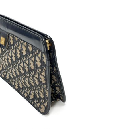  Christian Dior クリスチャンディオール クラッチバッグ　トロッター柄 ネイビー系