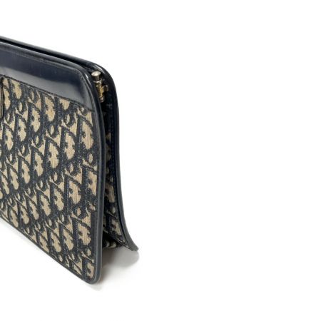  Christian Dior クリスチャンディオール クラッチバッグ　トロッター柄 ネイビー系