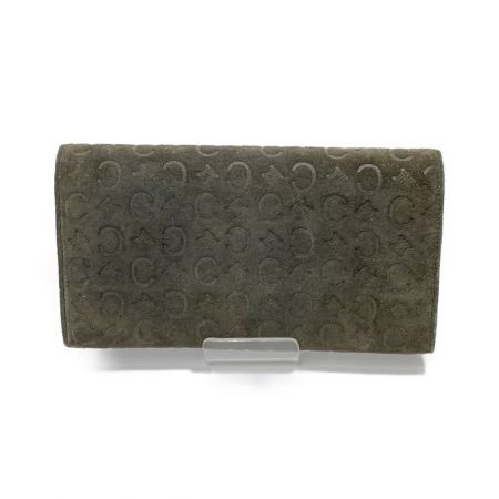 CELINE セリーヌ 長財布　スエード　マカダム柄 オリーブ