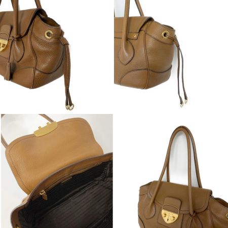  PRADA プラダ  ハンドバッグ　レザー キャラメル