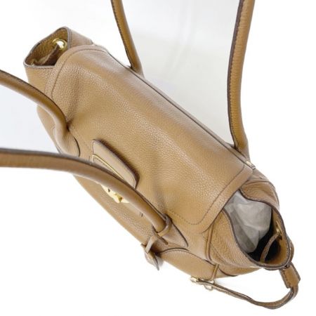  PRADA プラダ  ハンドバッグ　レザー キャラメル