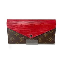 ◆◆ LOUIS VUITTON ルイヴィトン ポルトフォイユマリールーロン M60498 ブラウン x レッド Cランク