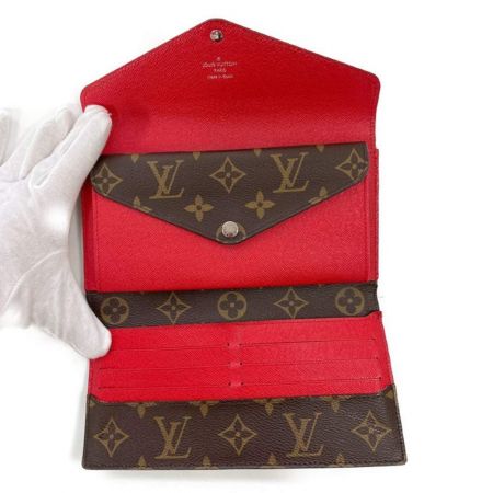  LOUIS VUITTON ルイヴィトン ポルトフォイユマリールーロン M60498 ブラウン x レッド