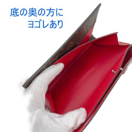  LOUIS VUITTON ルイヴィトン ポルトフォイユマリールーロン M60498 ブラウン x レッド