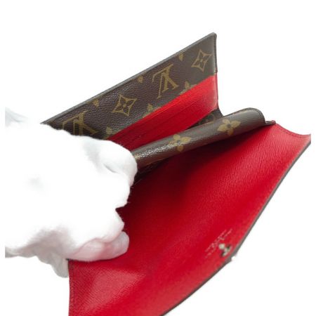  LOUIS VUITTON ルイヴィトン ポルトフォイユマリールーロン M60498 ブラウン x レッド