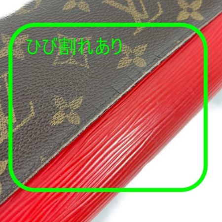  LOUIS VUITTON ルイヴィトン ポルトフォイユマリールーロン M60498 ブラウン x レッド
