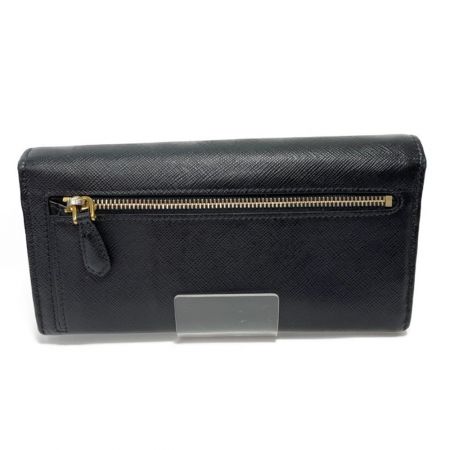  PRADA プラダ 長財布　サフィアーノ　メタルオロ 1MH132 ブラック x ネロ イビスコ