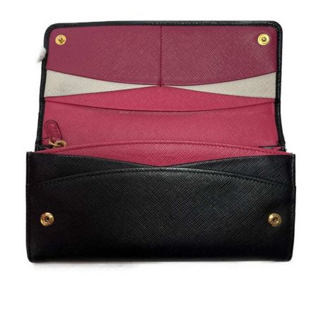  PRADA プラダ 長財布　サフィアーノ　メタルオロ 1MH132 ブラック x ネロ イビスコ