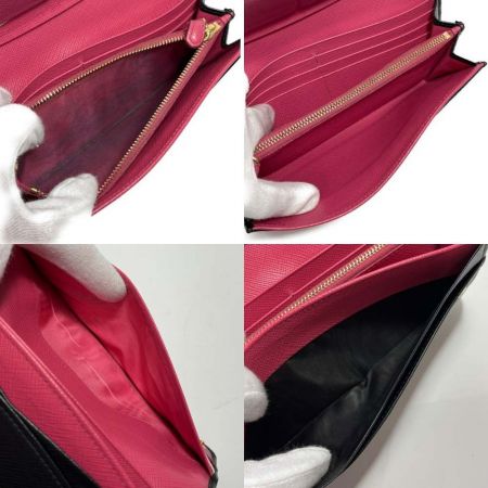  PRADA プラダ 長財布　サフィアーノ　メタルオロ 1MH132 ブラック x ネロ イビスコ