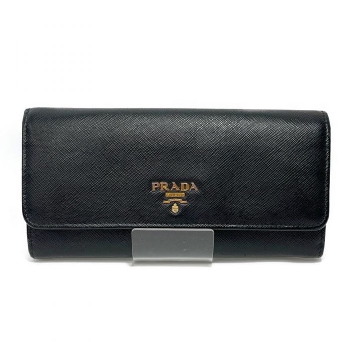 中古】 PRADA プラダ 長財布 サフィアーノ メタルオロ 1MH132 ブラック x ネロ イビスコ｜総合リサイクルショップ  なんでもリサイクルビッグバン オンラインストア