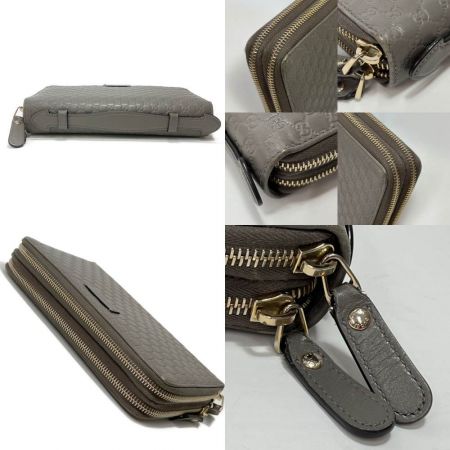  GUCCI グッチ   ファスナー トラベルドキュメントケース　マイクログッチッシマ 544250 ライトグレー