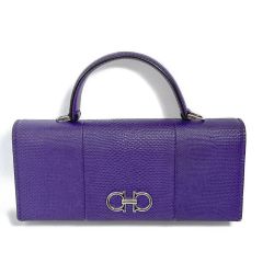 ◆◆ Ferragamo フェラガモ ウォレットバッグ  ストラップ付  AU-22/D689 パープル Bランク