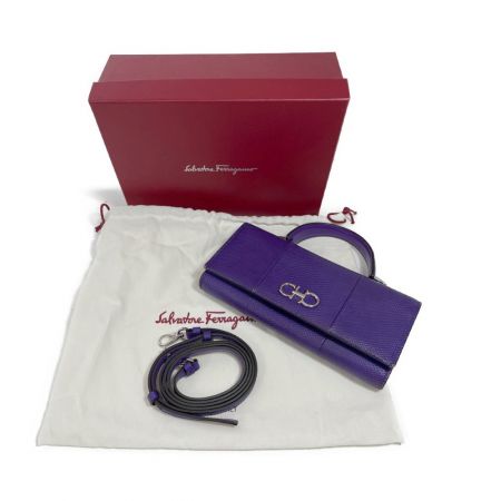  Ferragamo フェラガモ ウォレットバッグ  ストラップ付  AU-22/D689 パープル