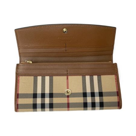  BURBERRY バーバリー 二つ折り財布 ブラウン x ベージュ