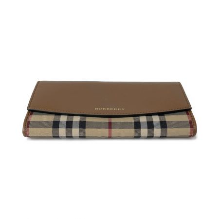  BURBERRY バーバリー 二つ折り財布 ブラウン x ベージュ