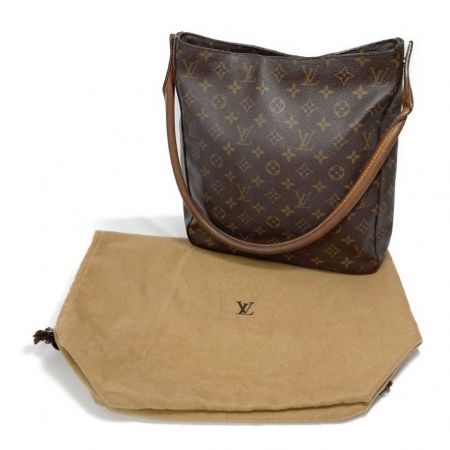  LOUIS VUITTON ルイヴィトン モノグラム ルーピング ハンドバッグ  M51145 ブラウン