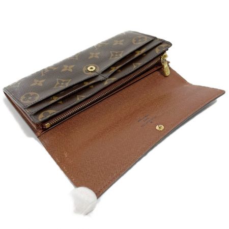  LOUIS VUITTON ルイヴィトン モノグラム ポルトフォイユ・サラ  長財布 M61734 ブラウン ホツレあり　ソリあり