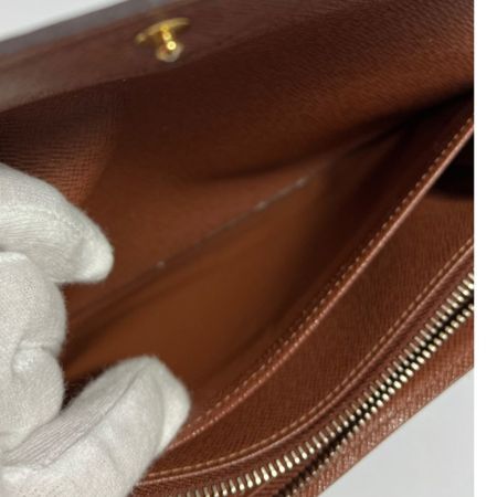  LOUIS VUITTON ルイヴィトン モノグラム ポルトフォイユ・サラ  長財布 M61734 ブラウン ホツレあり　ソリあり