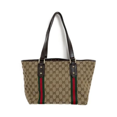 GUCCI グッチ キャンバス　トートバッグ　GG　シェリーライン 137396 ベージュ Bランク