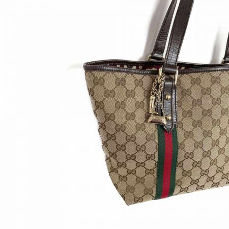 【中古】 GUCCI グッチ キャンバス トートバッグ GG シェリー