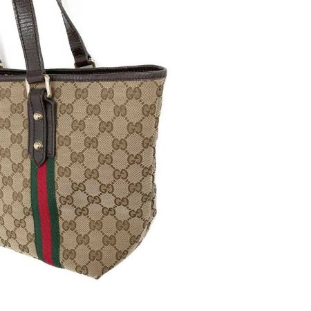 【中古】 GUCCI グッチ キャンバス トートバッグ GG シェリー