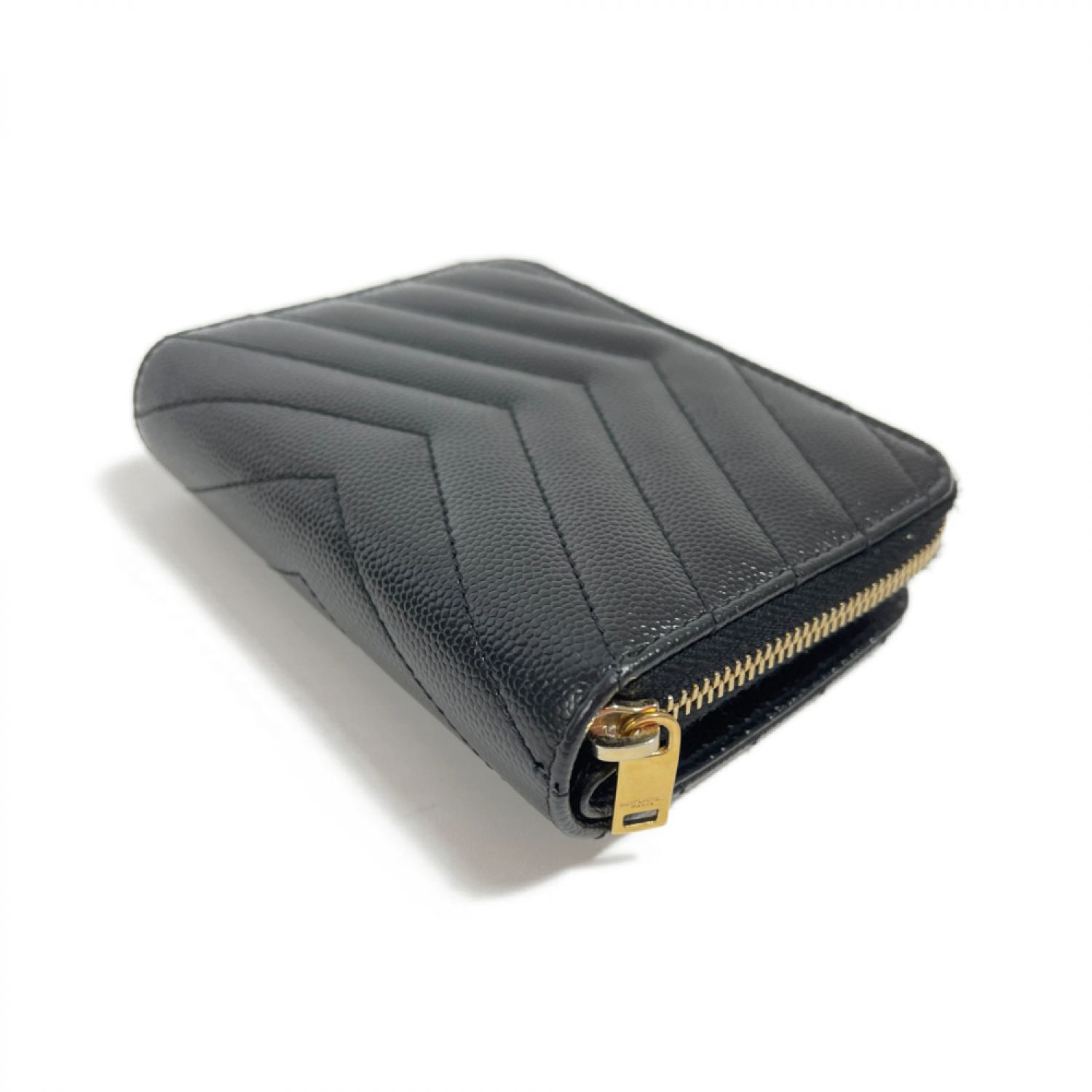 中古】 Yves Saint Laurent イブサンローラン カサンドラ 二つ折り財布