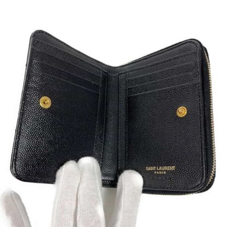  Yves Saint Laurent イブサンローラン カサンドラ 二つ折り財布 ブラック