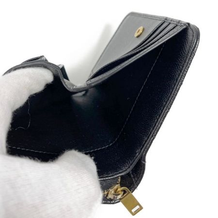  Yves Saint Laurent イブサンローラン カサンドラ 二つ折り財布 ブラック