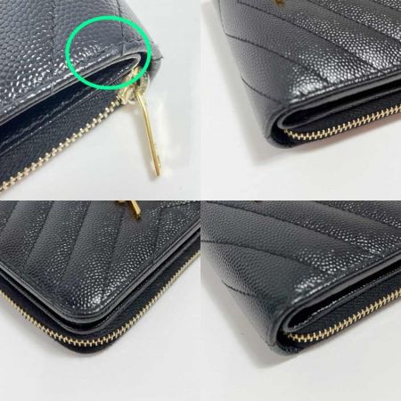  Yves Saint Laurent イブサンローラン カサンドラ 二つ折り財布 ブラック