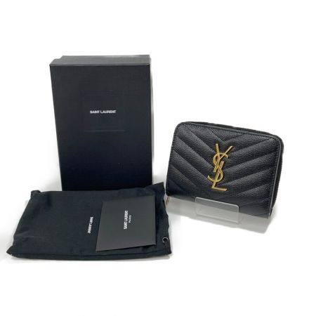 Yves Saint Laurent イブサンローラン カサンドラ 二つ折り財布 ブラック