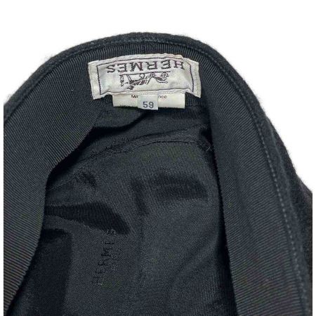  HERMES エルメス キャスケット　帽子　カシミア100％　59サイズ ブラック