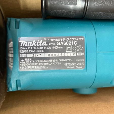  MAKITA マキタ コード式 150mm 100v 電子ディスクグラインダー　2022年製 GA6021C グリーン