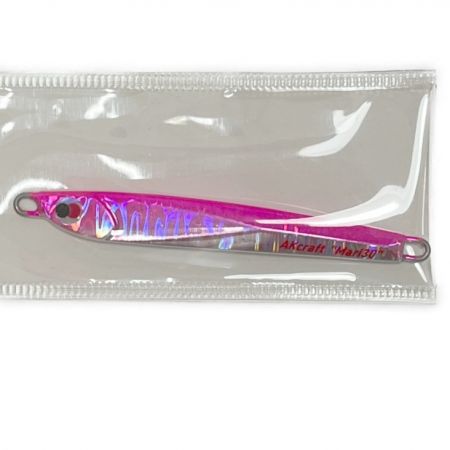  AKクラフト ルアー ジグ  マリ 30g　ハンドメイド シルバー x ピンク