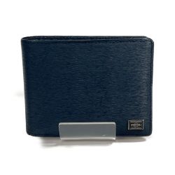 ◆◆ PORTER ポーター 二つ折り財布　カレント ネイビー Aランク
