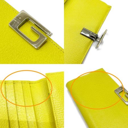  GUCCI グッチ 二つ折り長財布　ヨゴレあり 2098 レモン