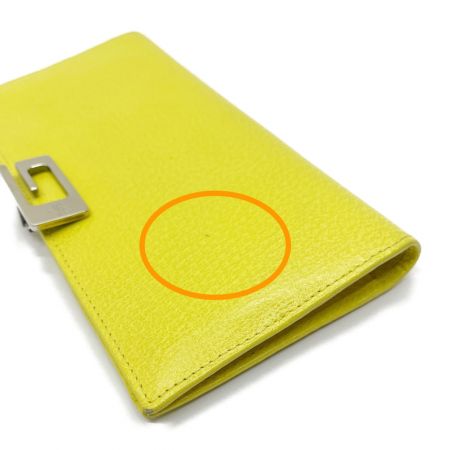  GUCCI グッチ 二つ折り長財布　ヨゴレあり 2098 レモン