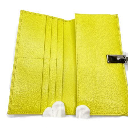 GUCCI グッチ 二つ折り長財布　ヨゴレあり 2098 レモン