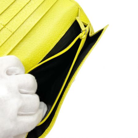  GUCCI グッチ 二つ折り長財布　ヨゴレあり 2098 レモン