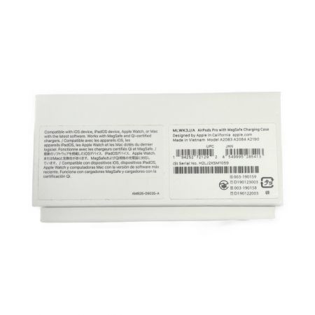  Apple アップル AirPodsPro　ワイヤレスイヤホン MLWK3J/A