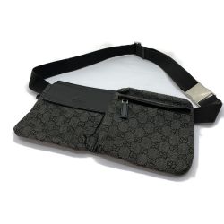 ◆◆ GUCCI グッチ ヒップバッグ　ウエストポーチ　GG キズ・ヨゴレ有 キャンバス  28566 ブラック Bランク